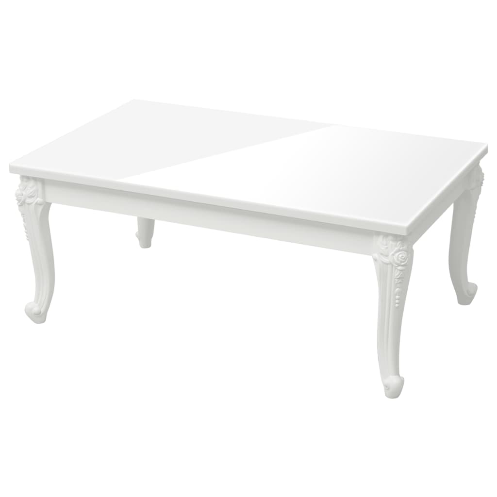 Salongbord Sofabord Høyglans Hvit 100x50x42 cm