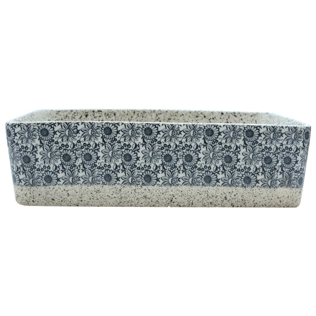 Baderomsvask Grå og blå rektangulær 46x35,5x13 cm keramikk