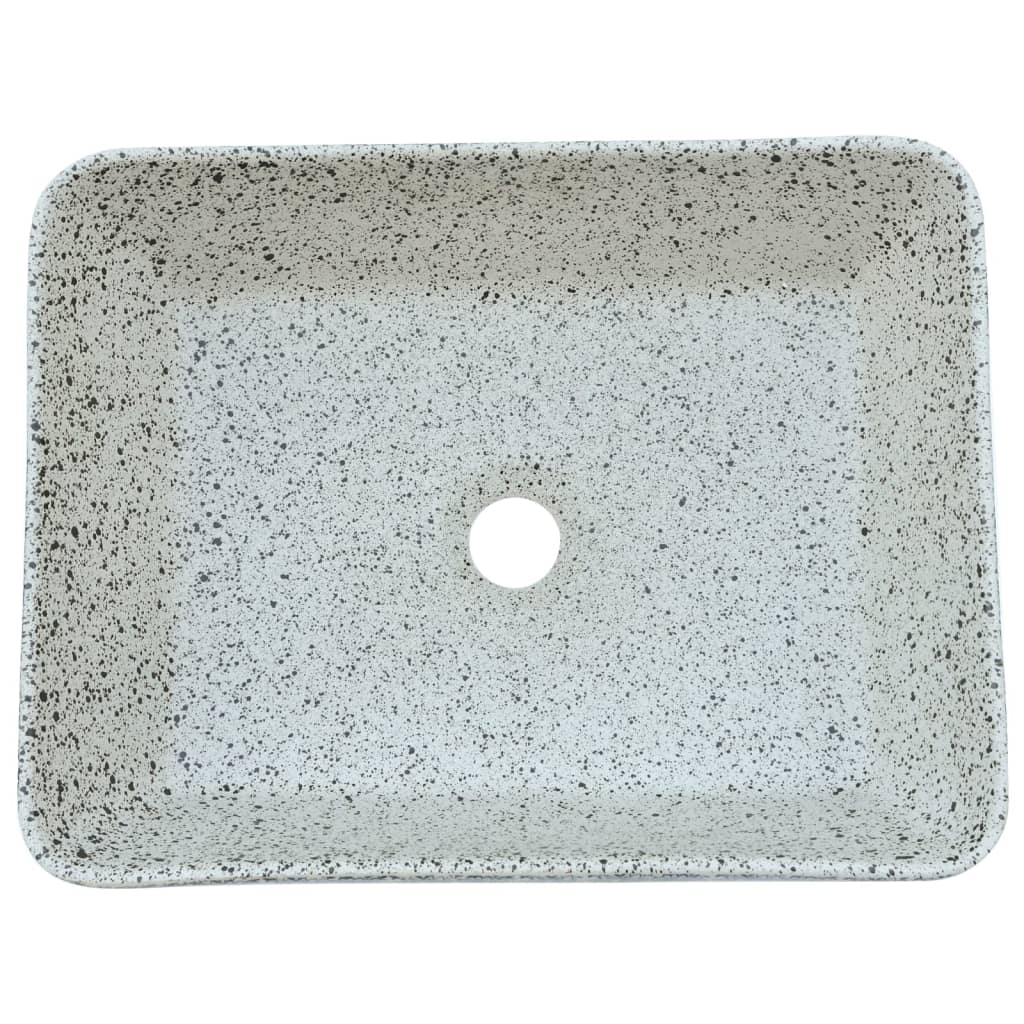 Baderomsvask Grå og blå rektangulær 46x35,5x13 cm keramikk