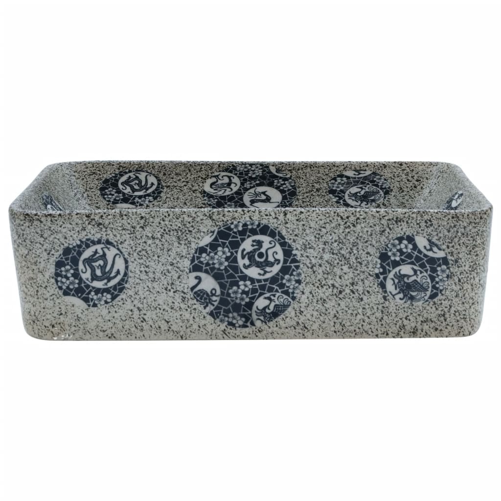 Baderomsvask flerfarget rektangulær 46x35,5x13 cm keramikk