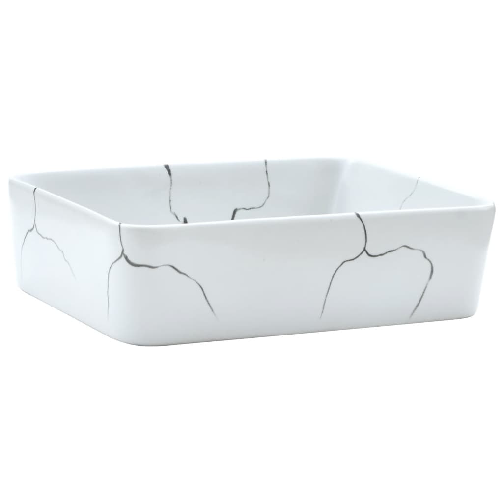 Baderomsvask Hvit rektangulær 46x35,5x13 cm keramikk