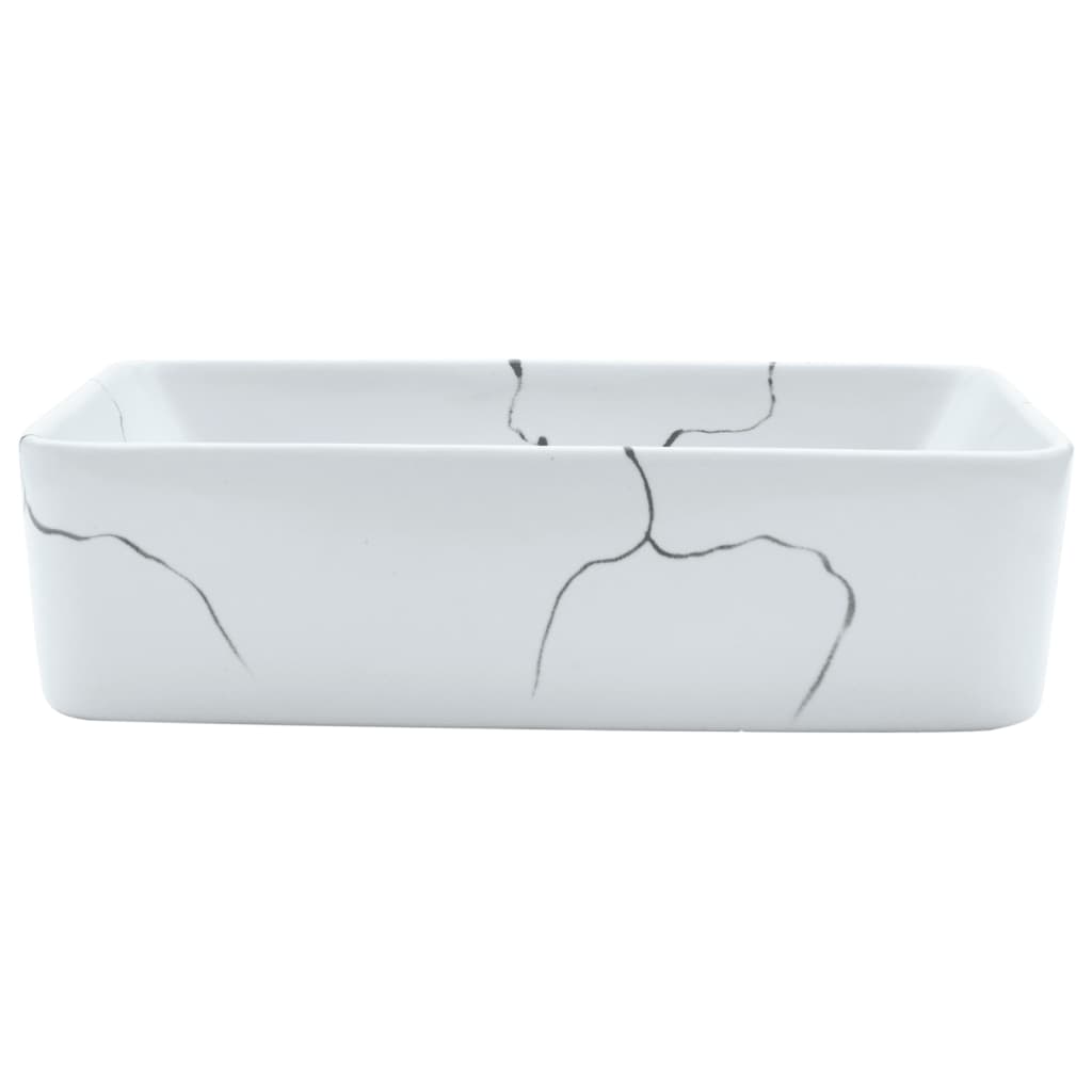 Baderomsvask Hvit rektangulær 46x35,5x13 cm keramikk