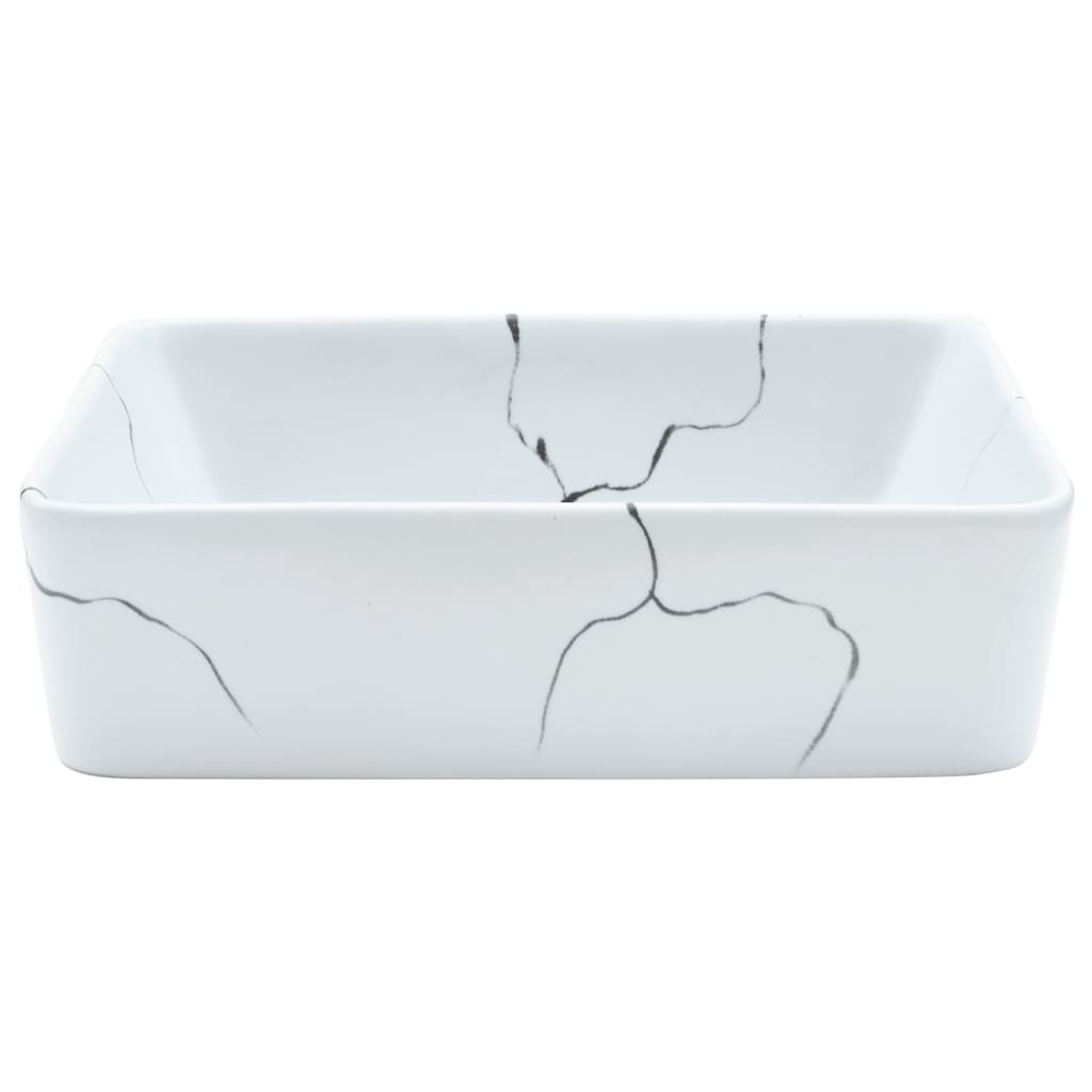 Baderomsvask Hvit rektangulær 46x35,5x13 cm keramikk