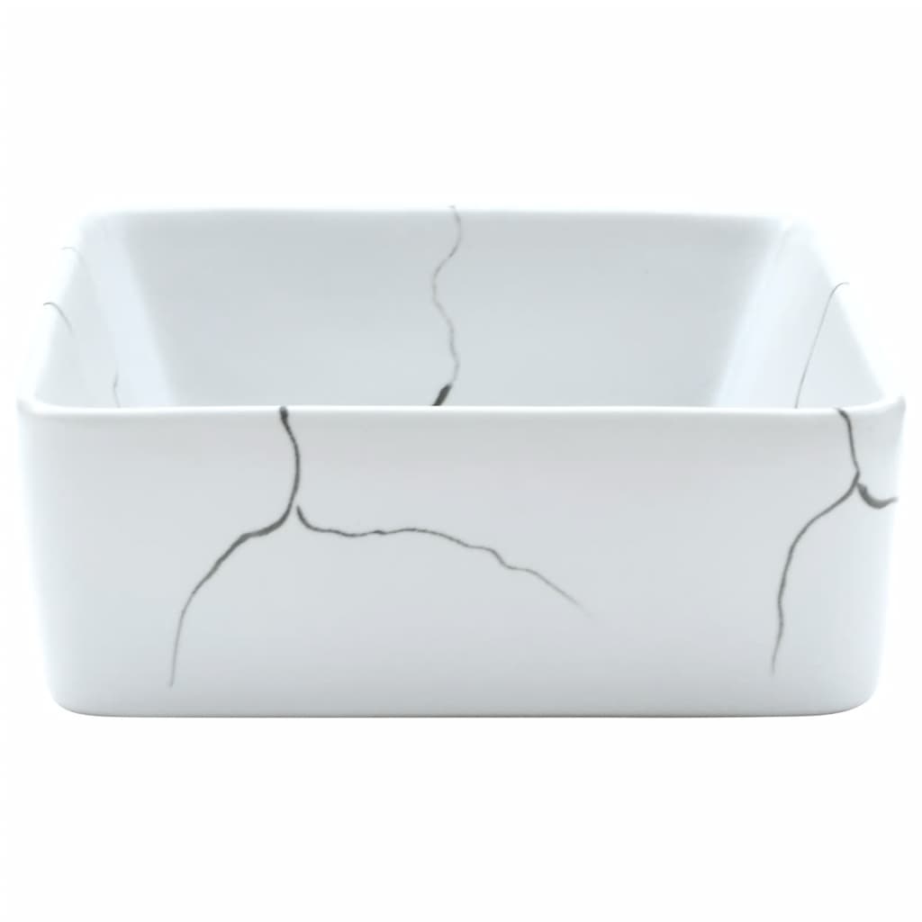 Baderomsvask Hvit rektangulær 46x35,5x13 cm keramikk
