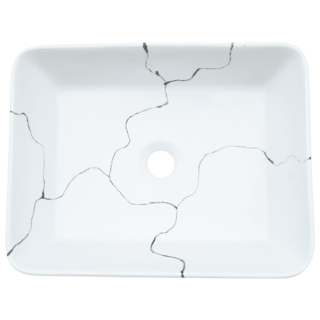 Baderomsvask Hvit rektangulær 46x35,5x13 cm keramikk
