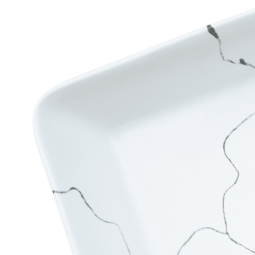 Baderomsvask Hvit rektangulær 46x35,5x13 cm keramikk