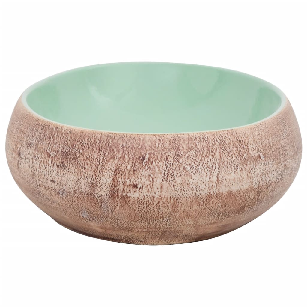 Baderomsvask grønn og Brun oval 59x40x15 cm keramikk