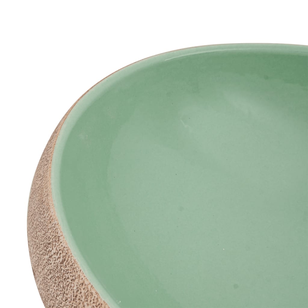 Baderomsvask grønn og Brun oval 59x40x15 cm keramikk