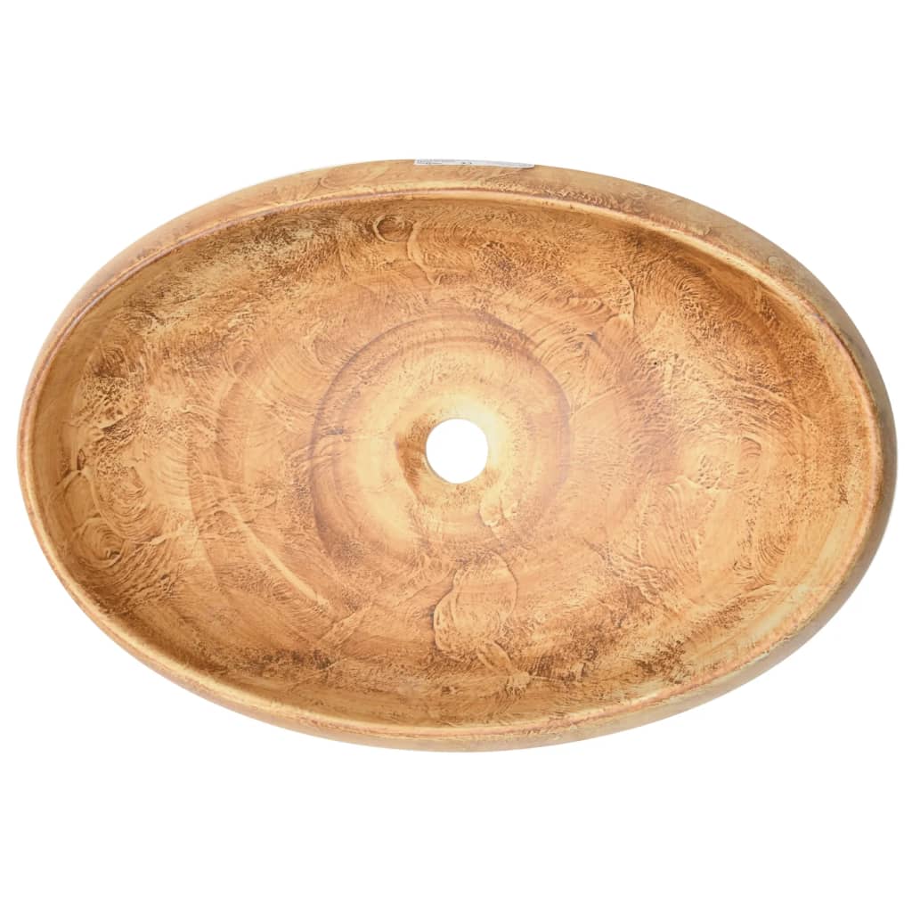 Baderomsvask Brun oval 59x40x15 cm keramikk