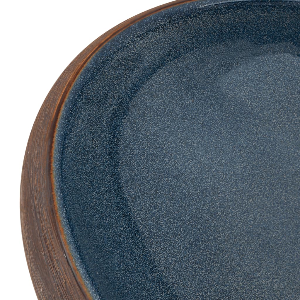 Baderomsvask Brun og blå oval 59x40x15 cm keramikk