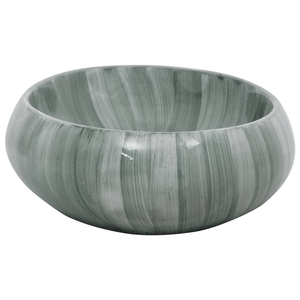 Baderomsvask grønn oval 59x40x15 cm keramikk