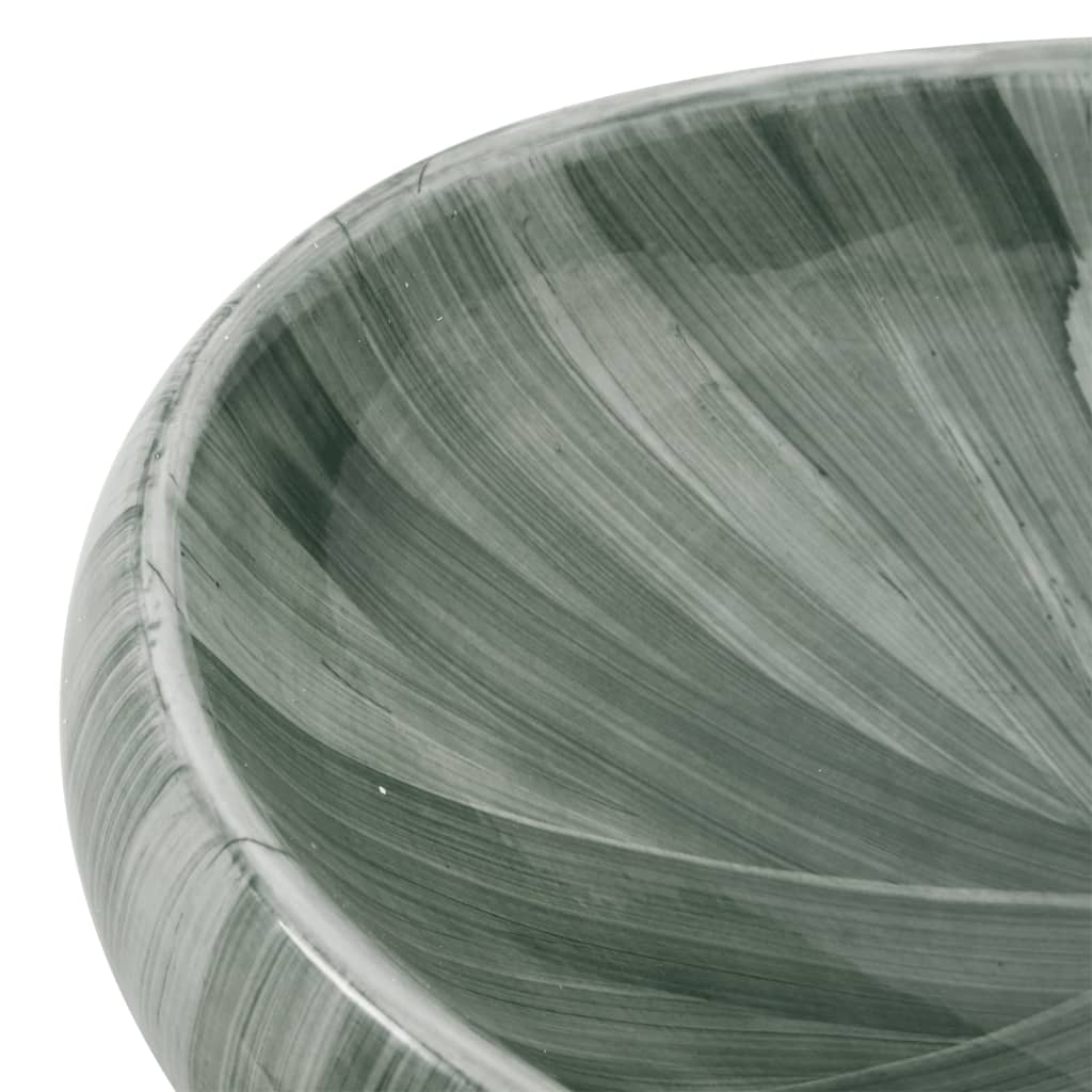 Baderomsvask grønn oval 59x40x15 cm keramikk