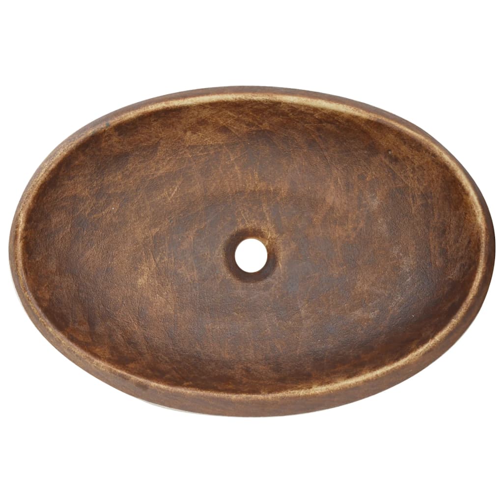 Baderomsvask Brun oval 59x40x15 cm keramikk