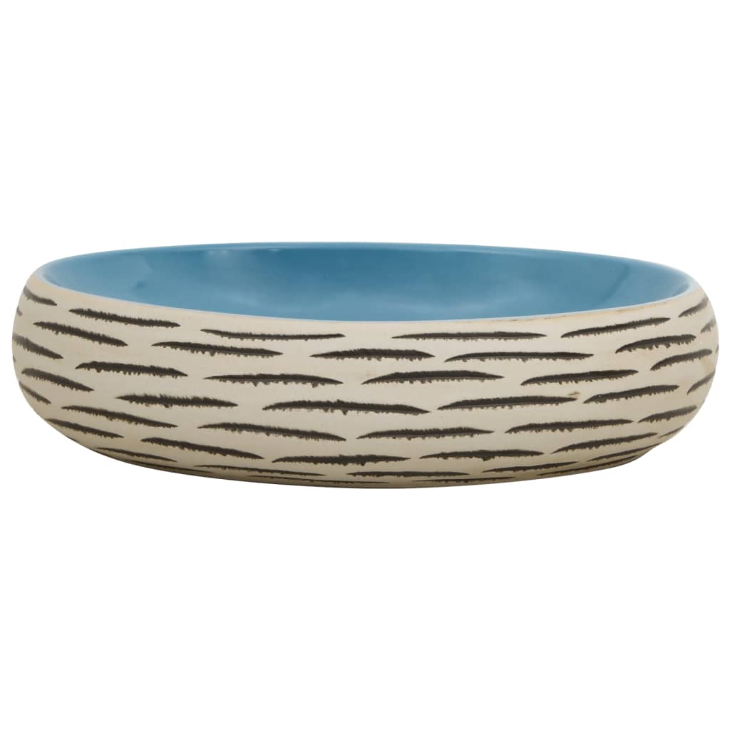 Baderomsvask flerfarget oval 59x40x15 cm keramikk