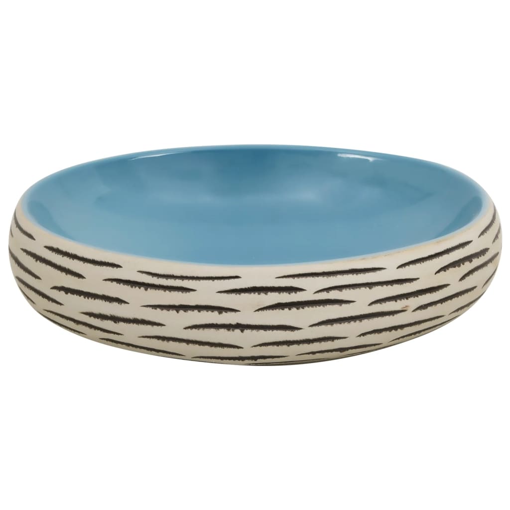 Baderomsvask flerfarget oval 59x40x15 cm keramikk