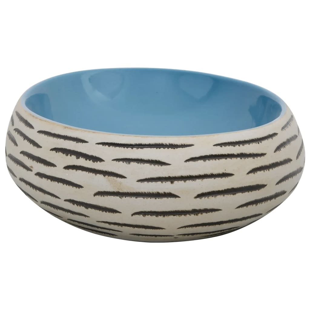 Baderomsvask flerfarget oval 59x40x15 cm keramikk
