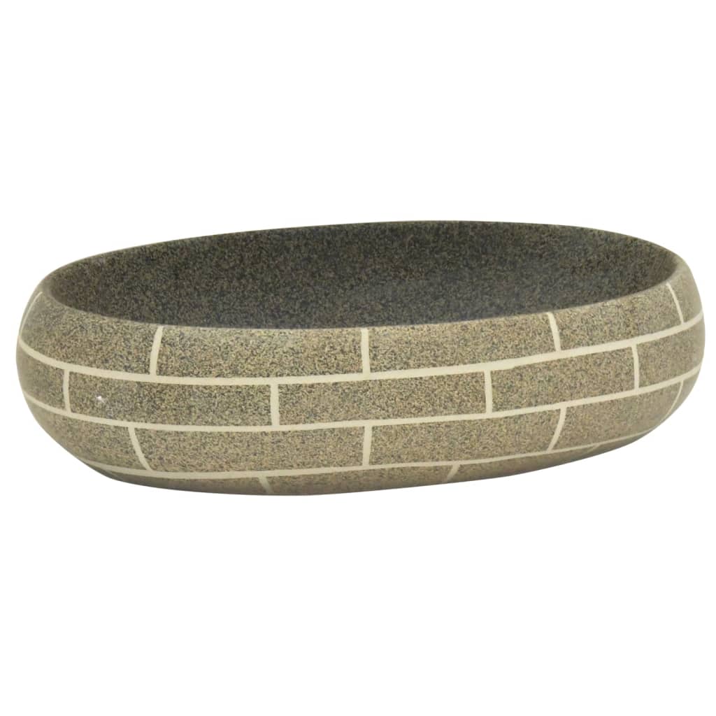 Baderomsvask flerfarget oval 59x40x15 cm keramikk