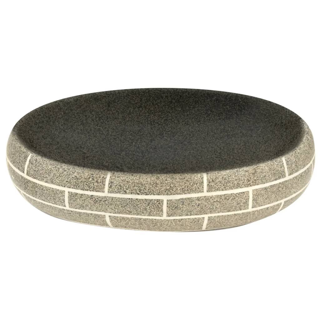 Baderomsvask flerfarget oval 59x40x15 cm keramikk
