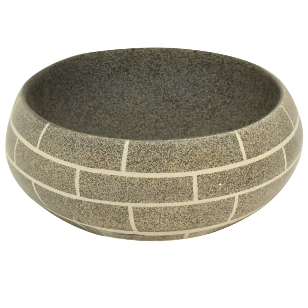 Baderomsvask flerfarget oval 59x40x15 cm keramikk
