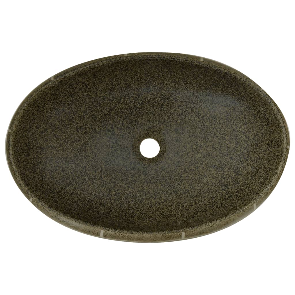Baderomsvask flerfarget oval 59x40x15 cm keramikk