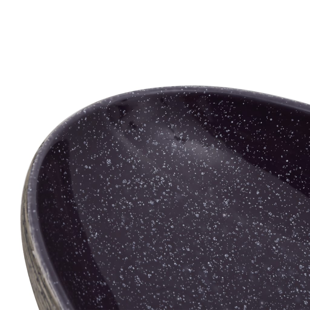 Baderomsvask lilla og Grå oval 59x40x14 cm keramikk