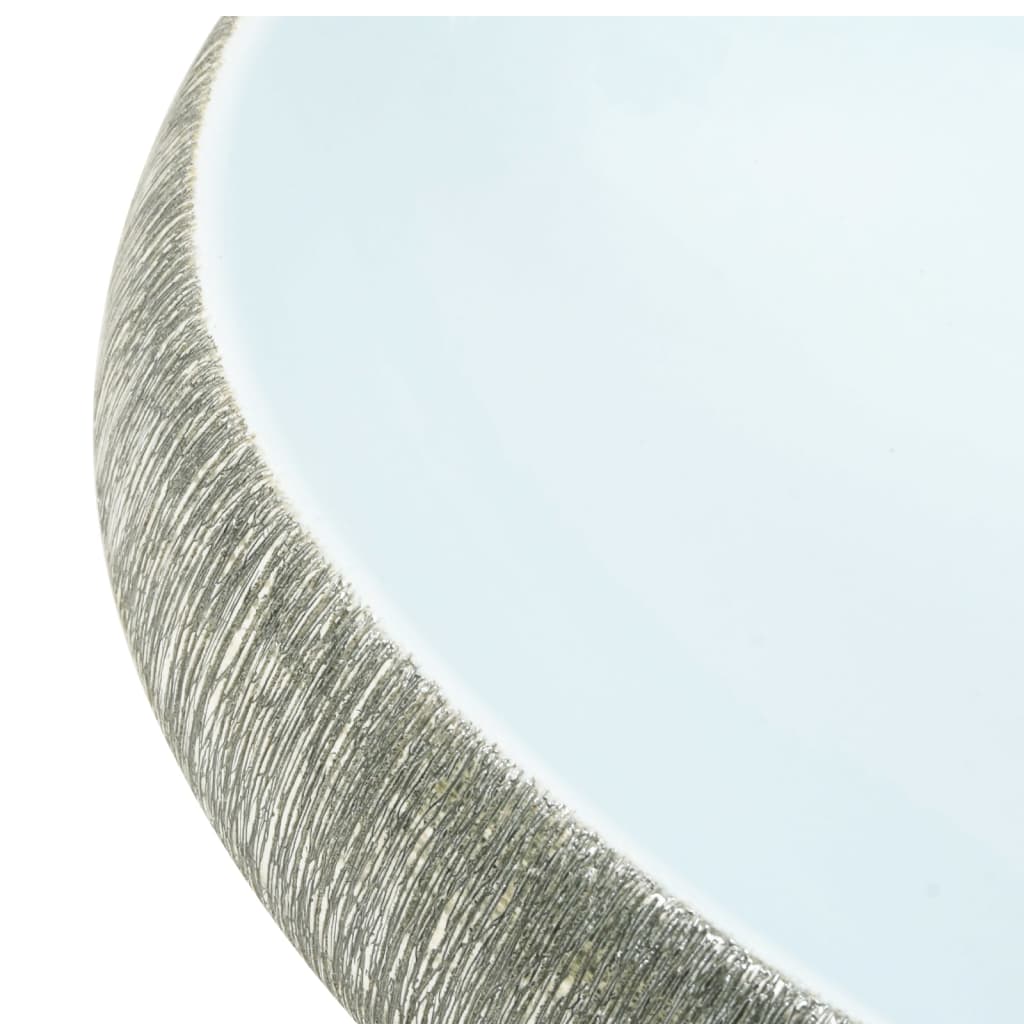 Baderomsvask Grå og blå oval 59x40x15 cm keramikk