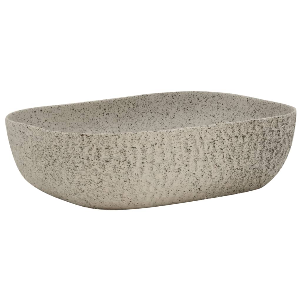 Baderomsvask Grå rektangulær 48x37,5x13,5 cm keramikk