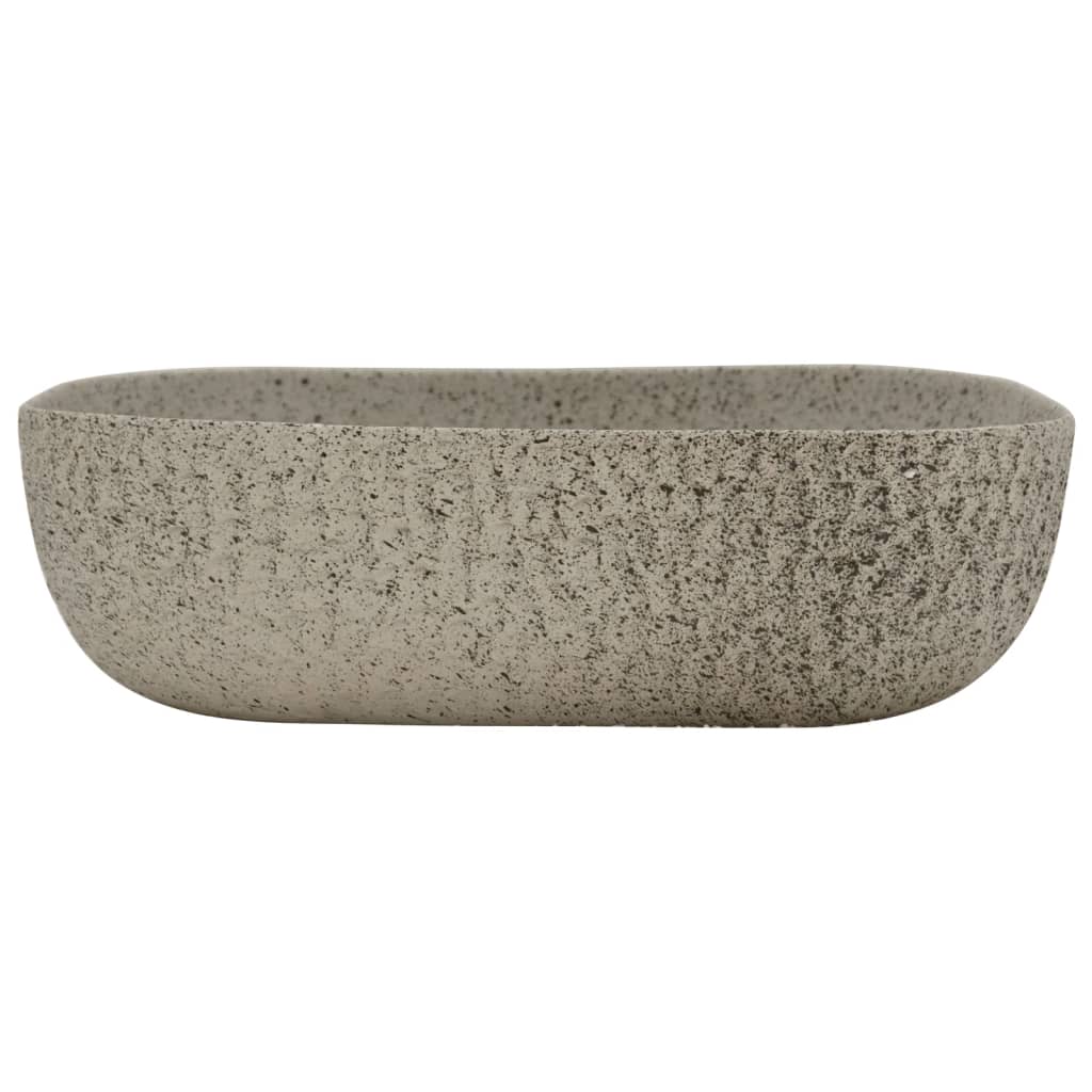 Baderomsvask Grå rektangulær 48x37,5x13,5 cm keramikk
