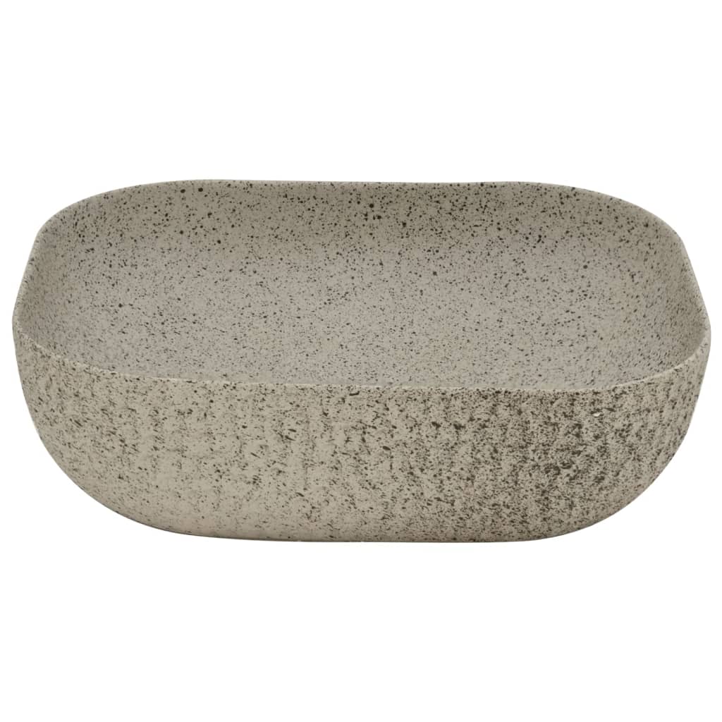 Baderomsvask Grå rektangulær 48x37,5x13,5 cm keramikk