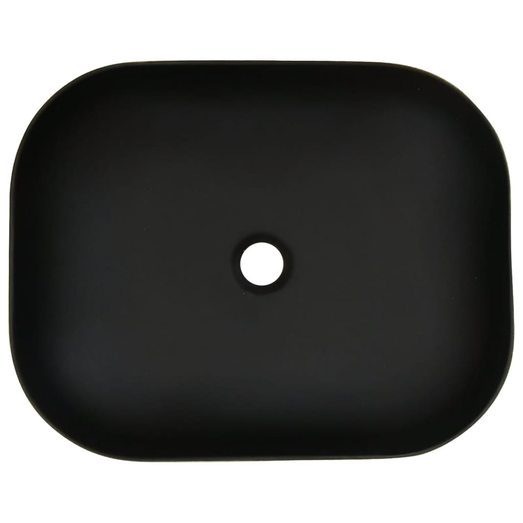 Baderomsvask Grå og Svart rektangulær 48x37,5x13,5 cm keramikk