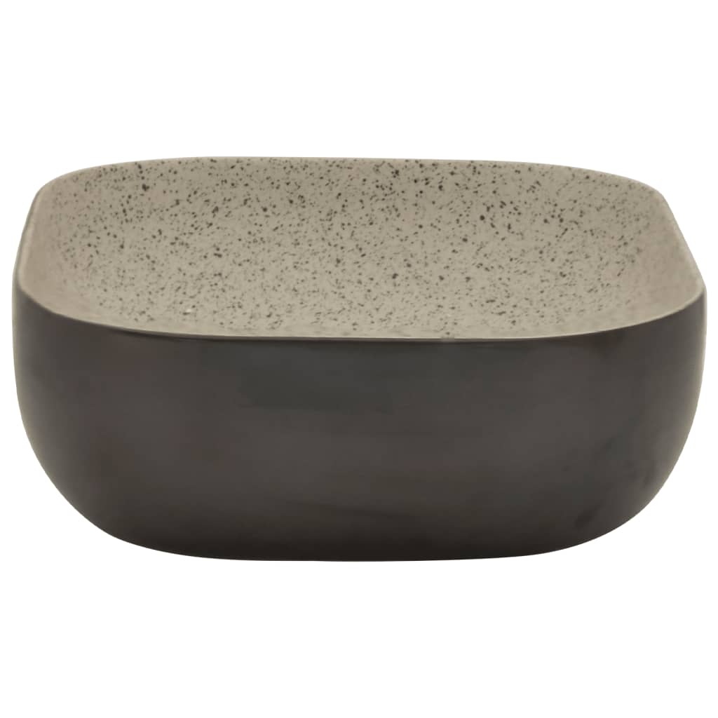 Baderomsvask Grå og Svart rektangulær 48x37,5x13,5 cm keramikk