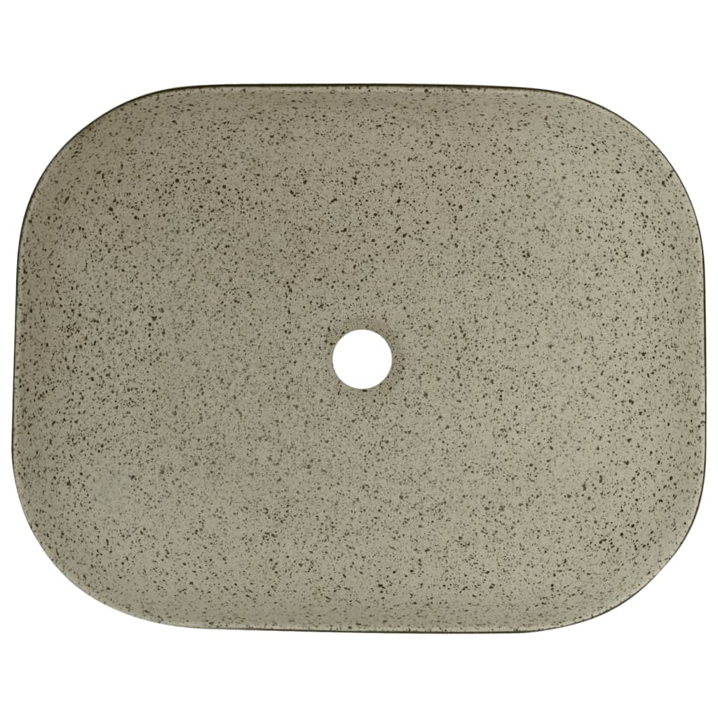 Baderomsvask Grå og Svart rektangulær 48x37,5x13,5 cm keramikk