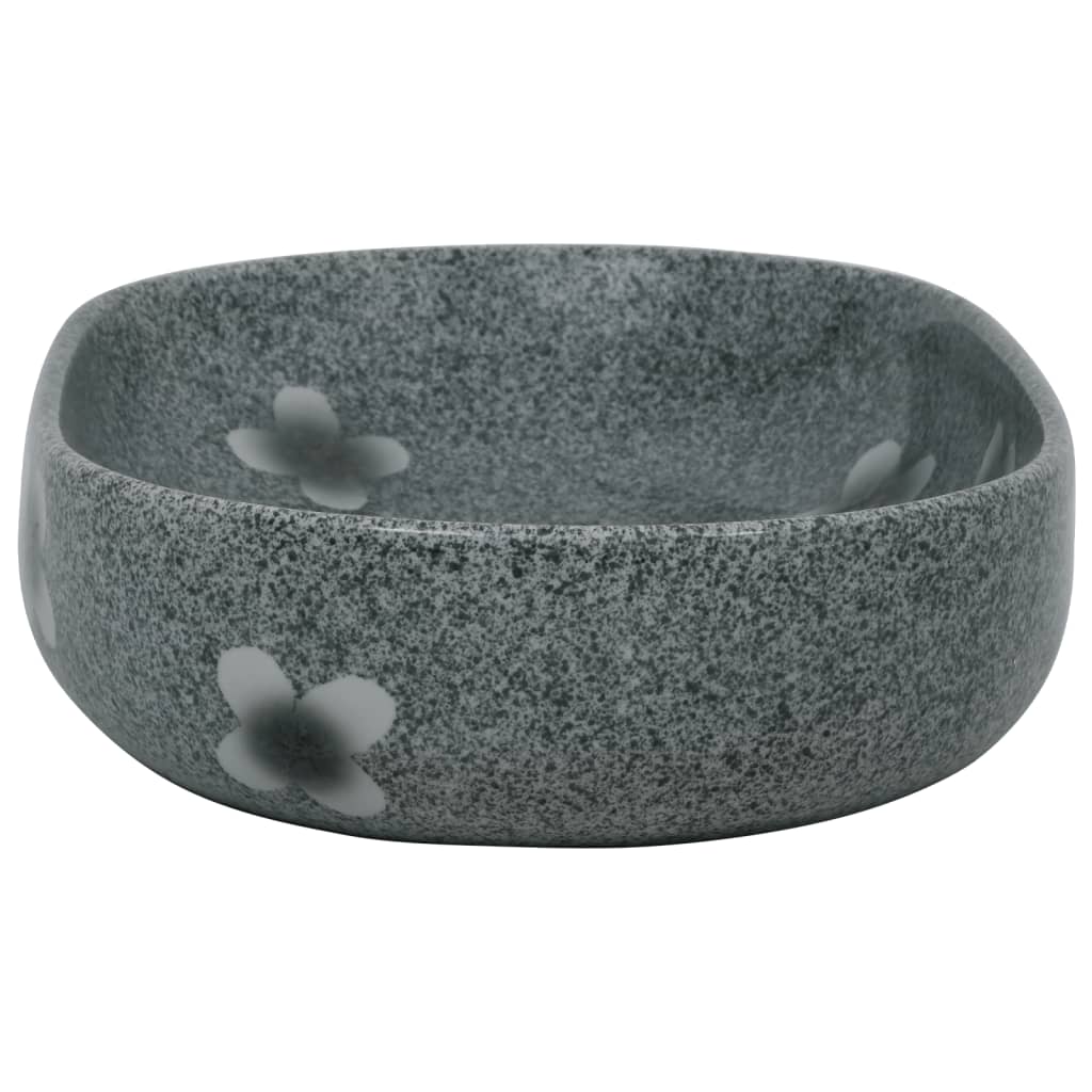 Baderomsvask blå oval 59x40x14 cm keramikk