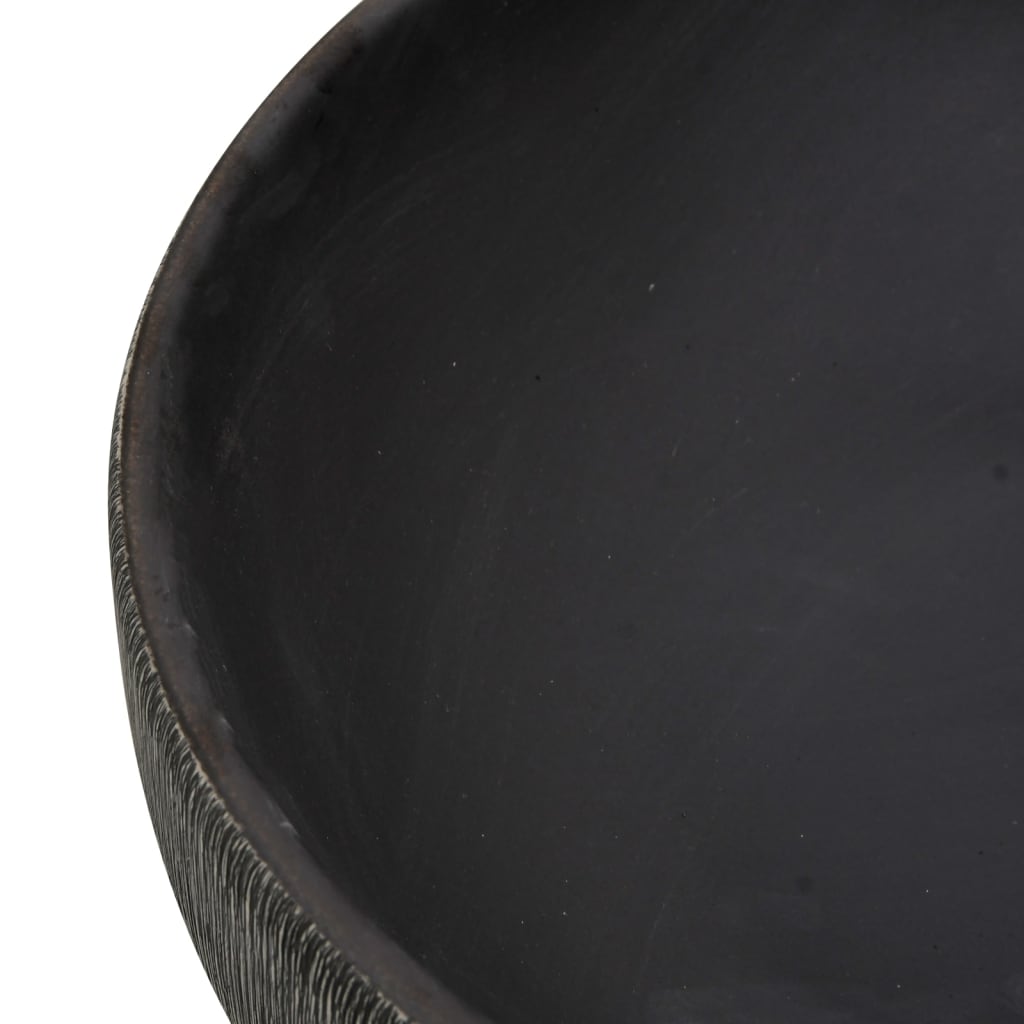 Baderomsvask Grå og Svart oval 59x40x14 cm keramikk