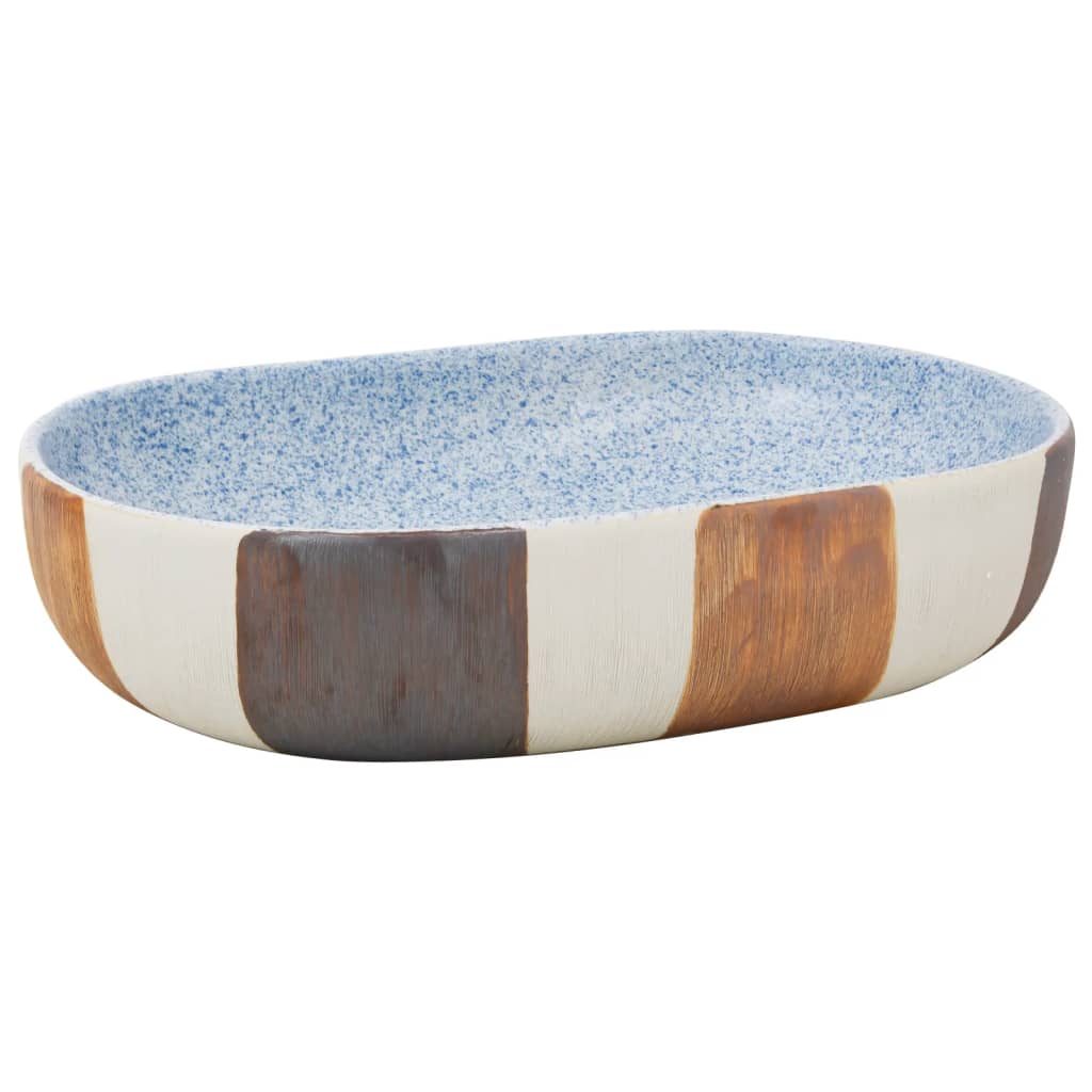 Baderomsvask flerfarget oval 59x40x14 cm keramikk