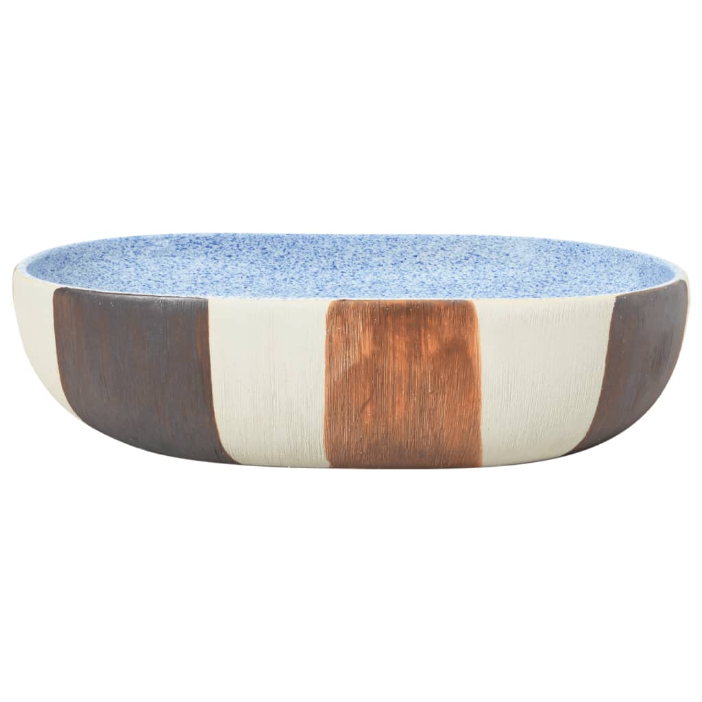 Baderomsvask flerfarget oval 59x40x14 cm keramikk