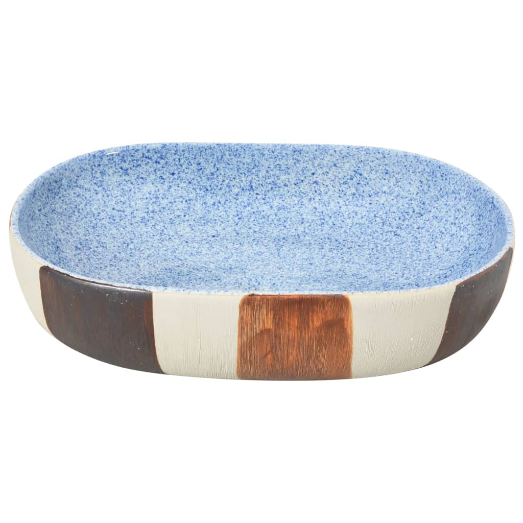 Baderomsvask flerfarget oval 59x40x14 cm keramikk