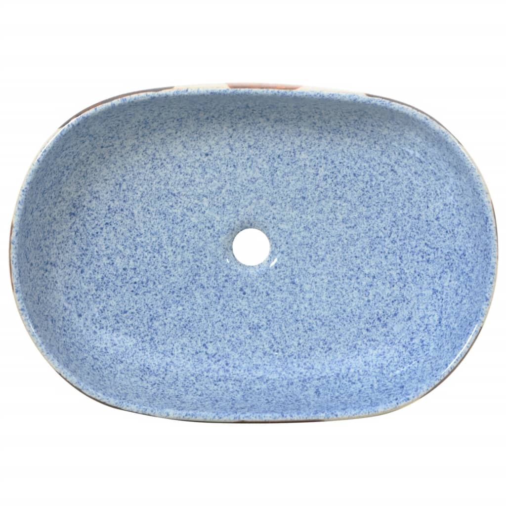 Baderomsvask flerfarget oval 59x40x14 cm keramikk