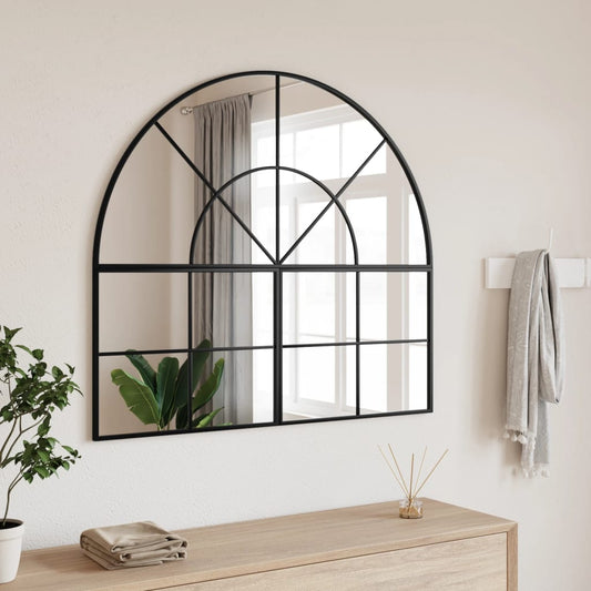 Veggspeil Svart 100x90 cm buet jern