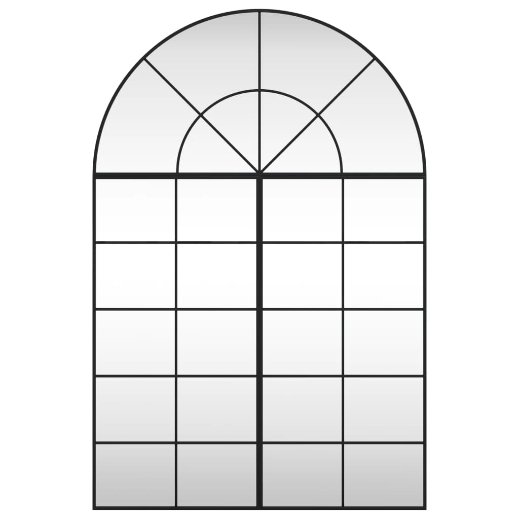 Veggspeil Svart 100x150 cm buet jern