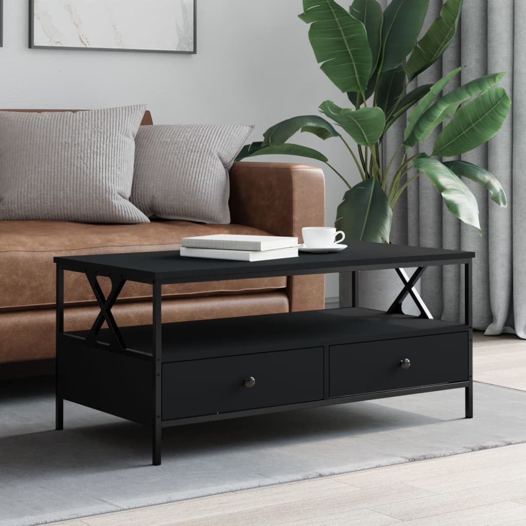 Salongbord Sofabord Svart 100x51x45 cm