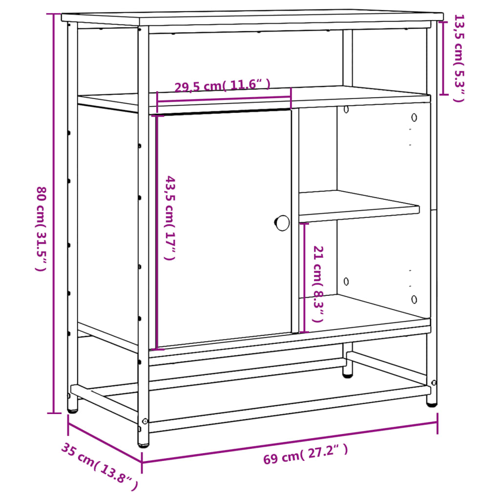 Skjenk Sonoma Eik 69x35x80 cm