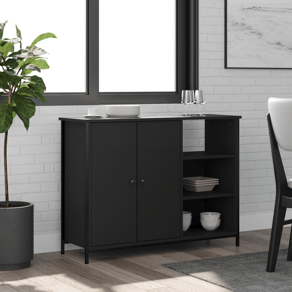 Skjenk Svart 100x33x75 cm