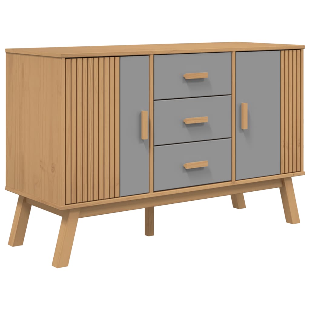 Skjenk Grå og Brun OLDEN 114x43x73,5 cm heltre furu