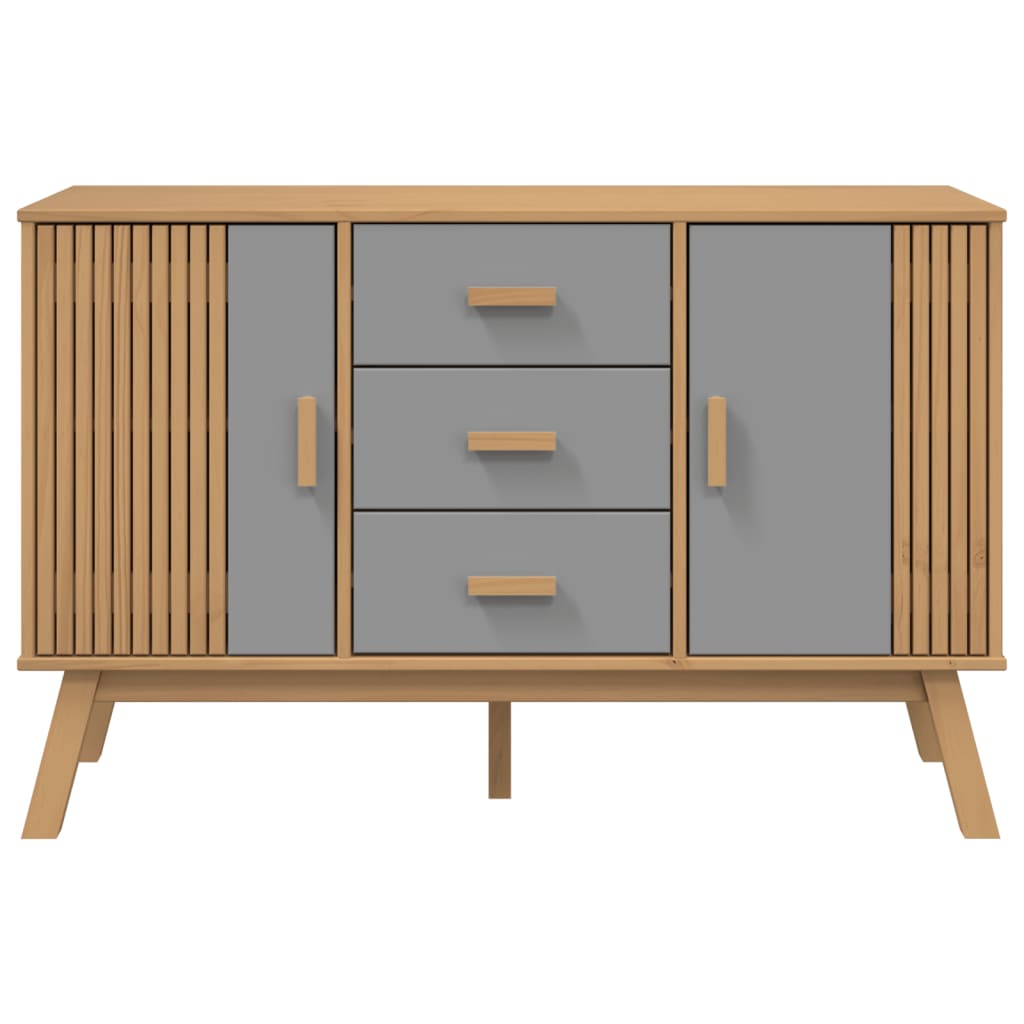 Skjenk Grå og Brun OLDEN 114x43x73,5 cm heltre furu