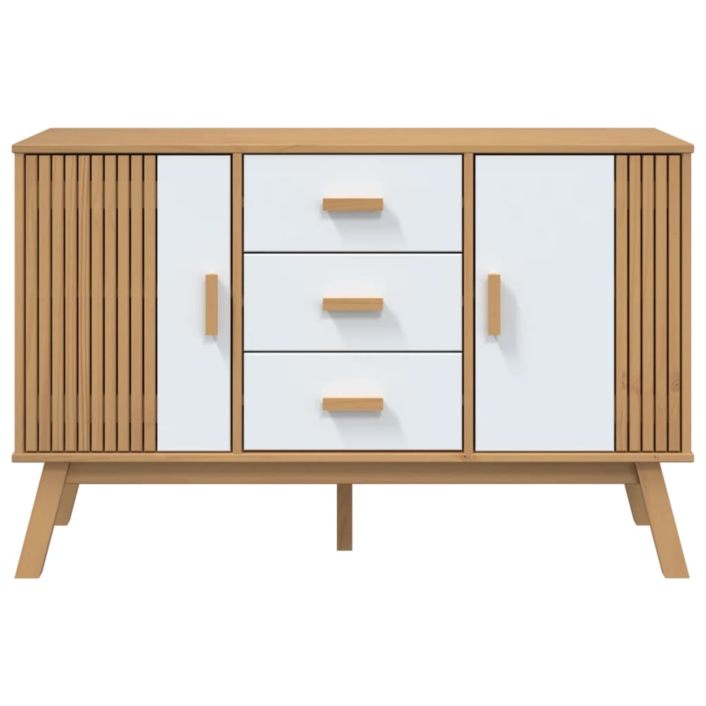 Skjenk Hvit og Brun OLDEN 114x43x73,5 cm heltre furu