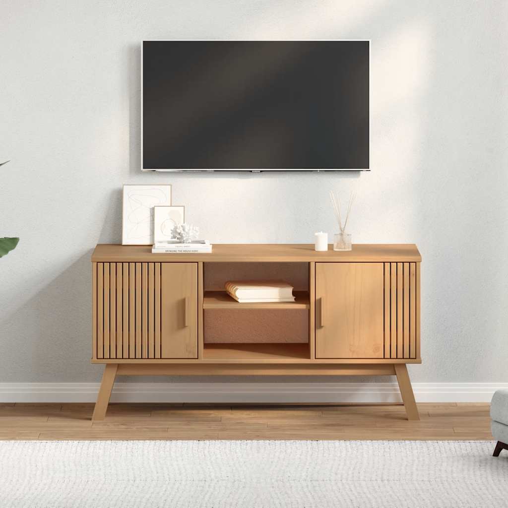 TV-Møbel Brun TV-benk OLDEN 114x43x57 cm heltre furu