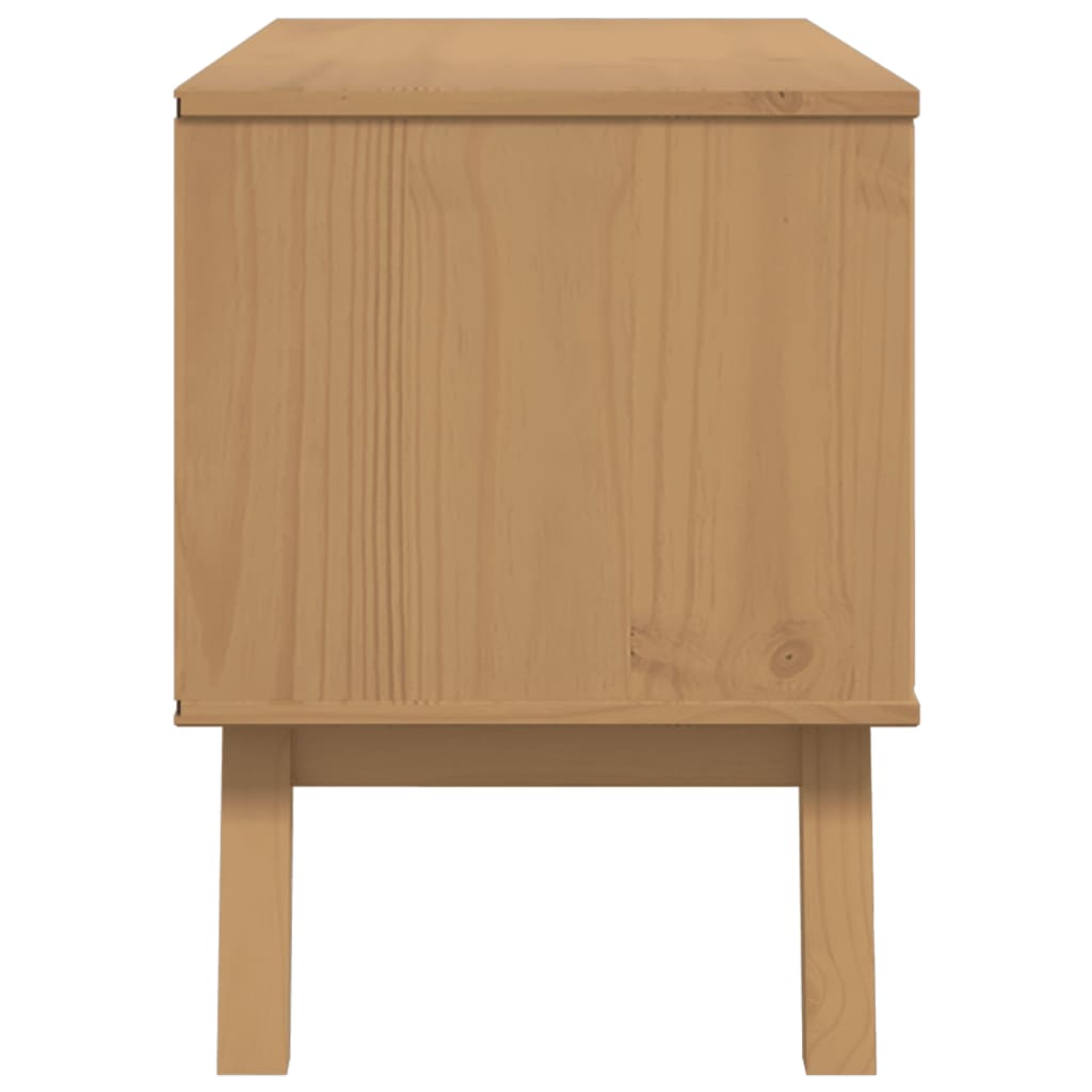 TV-Møbel Grå TV-benk Brun OLDEN 114x43x57 cm heltre furu