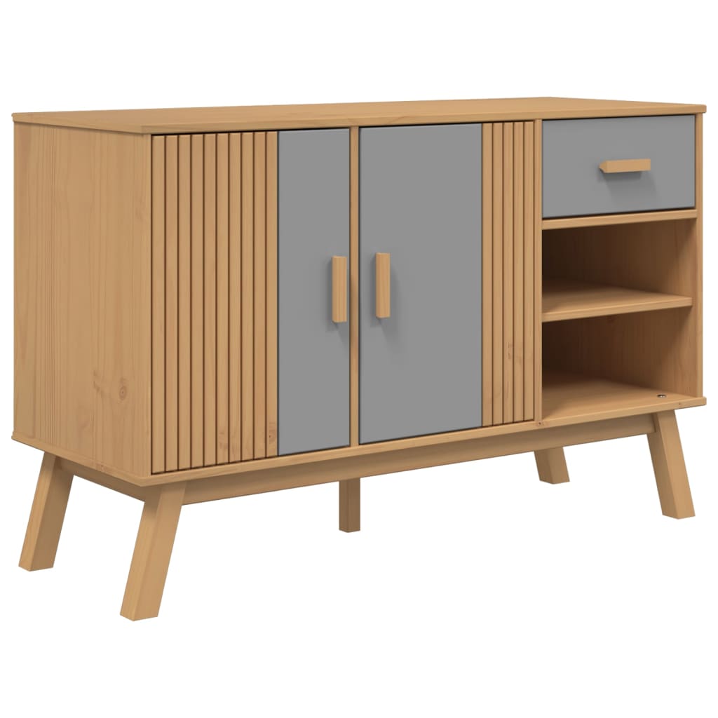 Skjenk Grå og Brun OLDEN 114x43x73,5 cm heltre furu