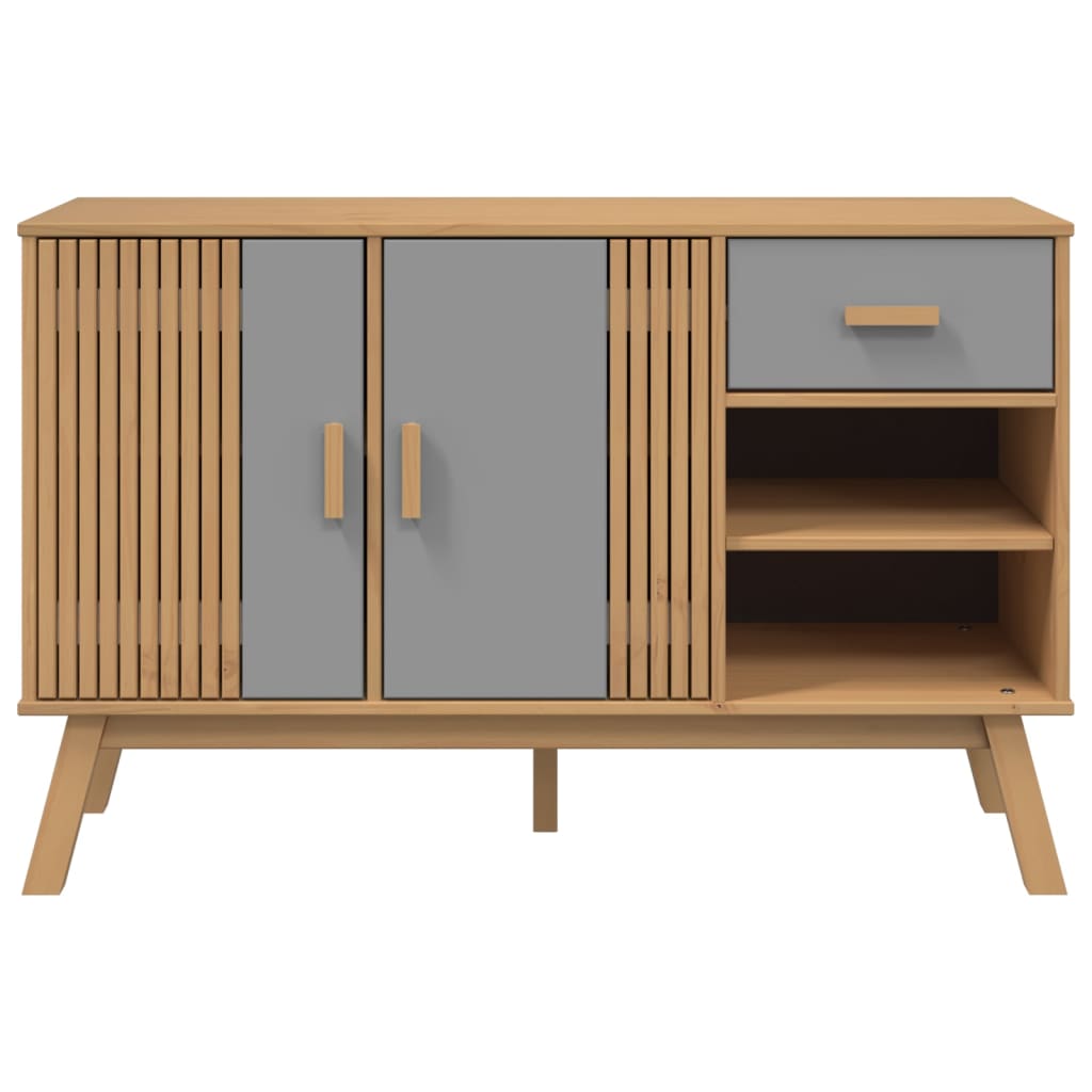 Skjenk Grå og Brun OLDEN 114x43x73,5 cm heltre furu
